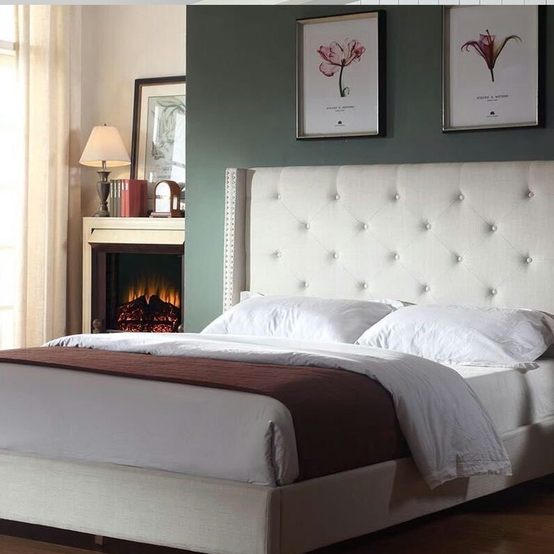 soveværelse polstrede hovedgærdet moderne king - size seng indeholder stof