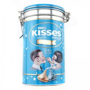 Fødevarekvalitet brugerdefineret trykt rundt kaffe tin boks med lufttæt låg