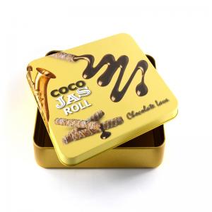 To-stykker 3D-prægning rektangulær chokolade slik tin boks