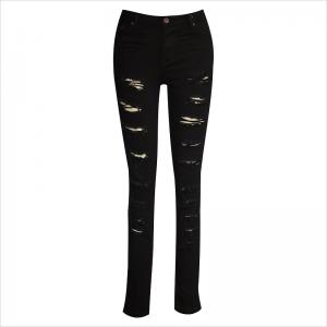 Alt over rippet sorte, skinny jeans WS1015