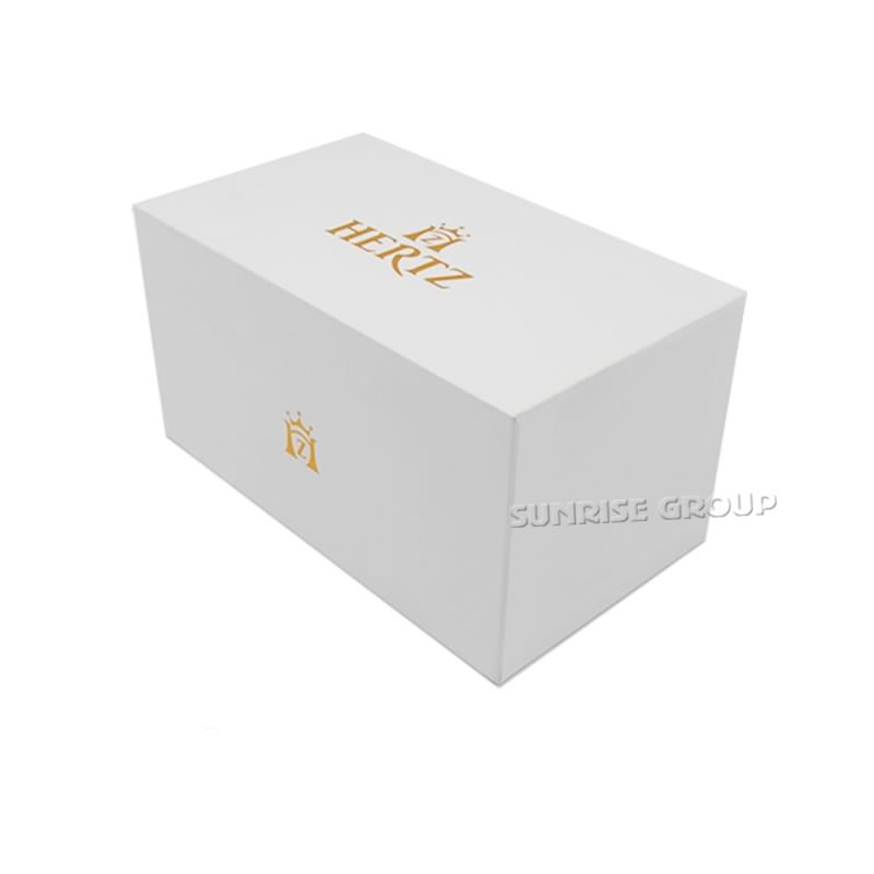 Luksus Stiv karton Watch Packaging Box med guldfolie Logo