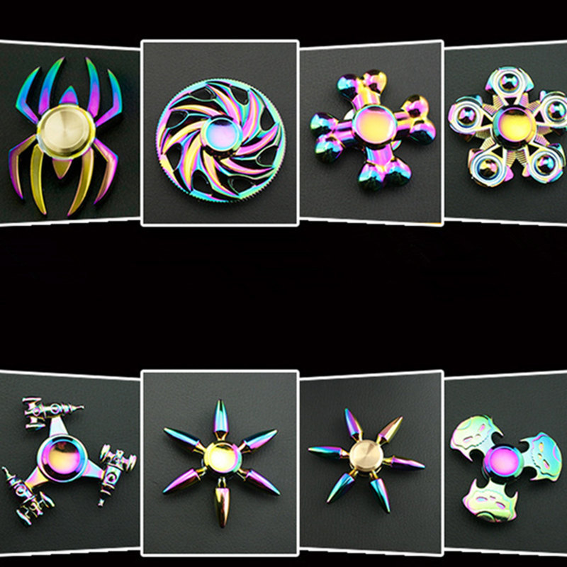 Metallisk Zinklegering Blænde Farve Rotere Hånd Spinner Spinde Top Peg-top