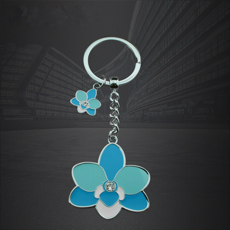 Fabrikant Custom Zinc-Alloy Flower Shape Epoxy Key Ring Nøgleringe