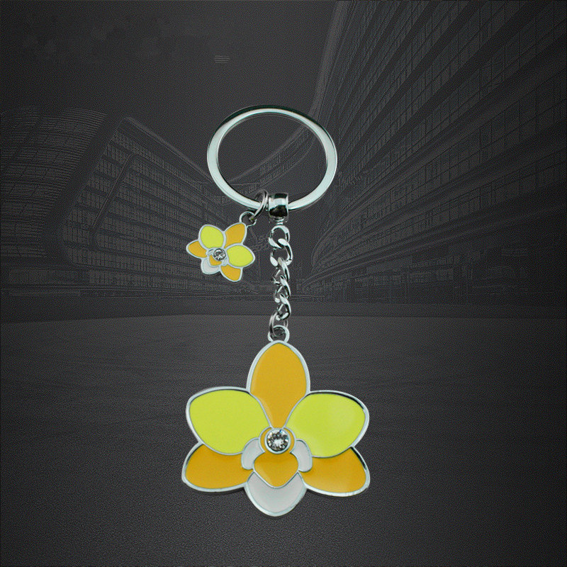 Fabrikant Custom Zinc-Alloy Flower Shape Epoxy Key Ring Nøgleringe
