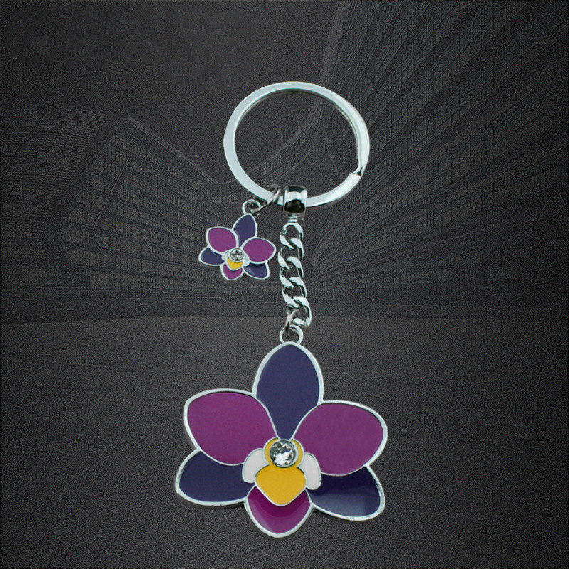 Fabrikant Custom Zinc-Alloy Flower Shape Epoxy Key Ring Nøgleringe