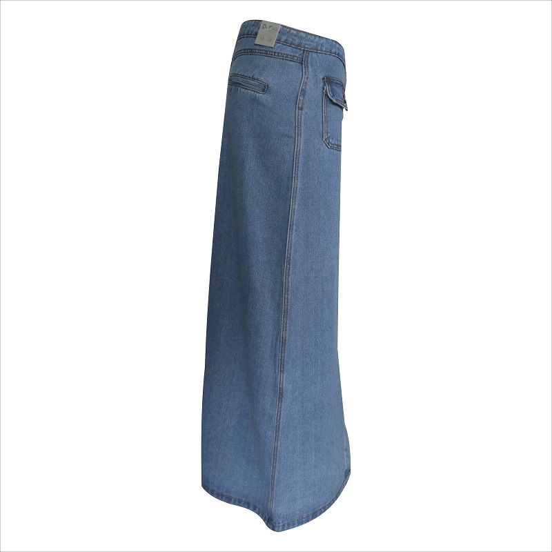 front knap lang nederdel WS10118