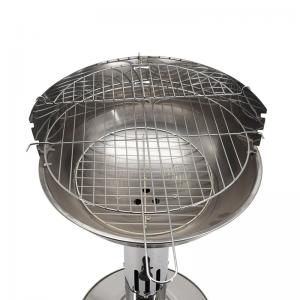 højjusterbar bbq grill i rustfrit stål med trådnet