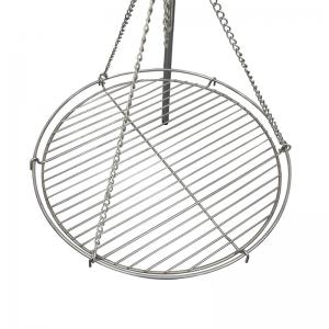 Højjusterbar rustfrit stål svingekul bbq grill