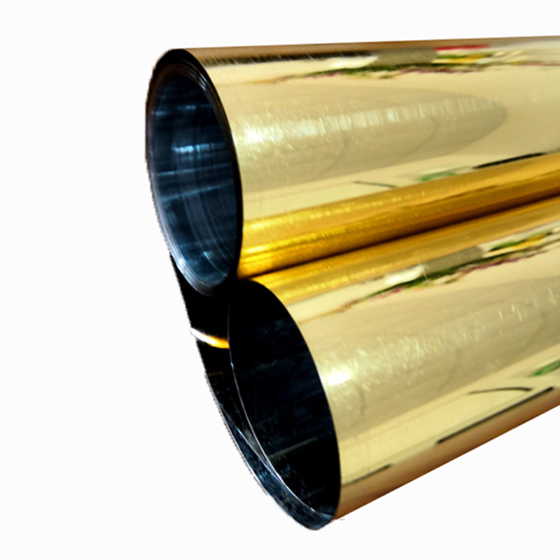 120 Micron Mylar Film Højglans guldmetaliseret PET-filmruller til termoformning