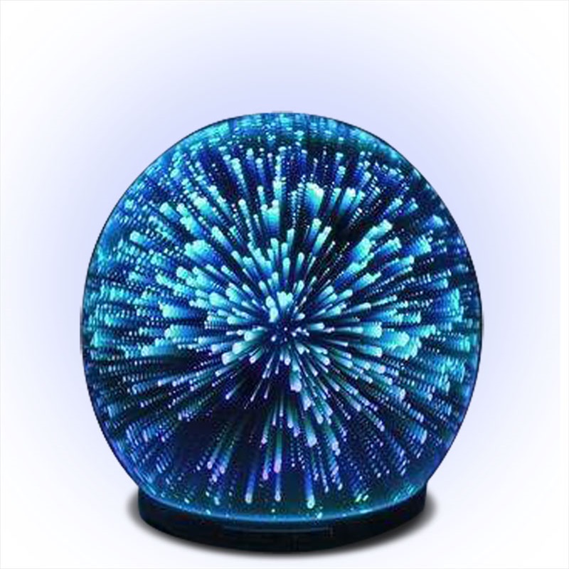Kugleformet regnbue 3D-glas fyrværkeri ultralyd elektronisk aroma diffusor