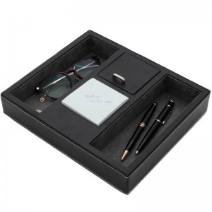 Sort læder betjent bakke