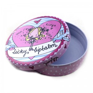 Kosmetisk emballage, rund skoskink tinblik