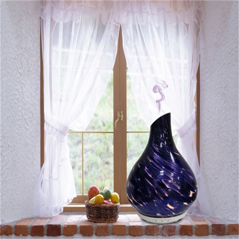 Syv LED-lys skifter populær unik vaseformet glasaroma diffusor