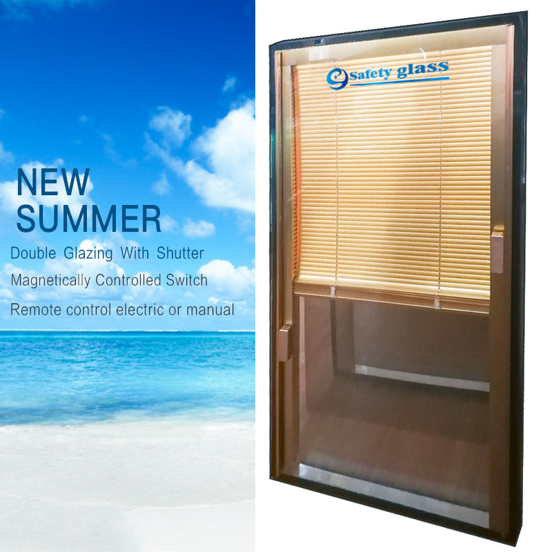 Åbnelige glaserede lameller Høj kvalitet tilpasset størrelse Isoleret glas dobbeltvindue med skodde med magnetgardiner