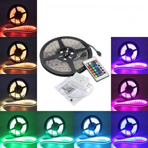 Udendørs 12V 24V OEM Epistar Multi Color RGB LED Stripsæt SMD 5050 300LED pr. Meter vandtæt LED Stripe Blister Kit