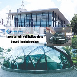 Isoleringsglas af gardinvæg i høj kvalitet er belagt med 24 k guld og andre farver samt fleksibelt buet isoleringsglas