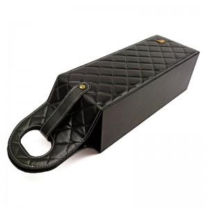 Brugerdefineret håndtag bærbar vin gaveemballage pu læder kasse