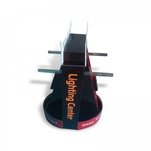 Detailbillet, bølgepap, tæpper, pap, top, display, stående, hos, krog