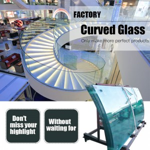 Sikkerhed Buet reflekteret hærdet Bent hærdet lamineret glasrækværk