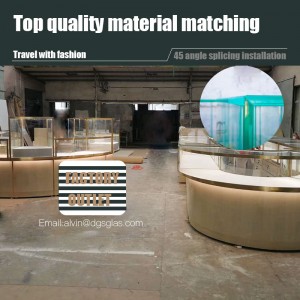 Tilpas smykkeskærmsæt luksus displayskab og udstillingsvindue til smykkebutik