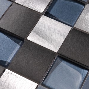 48 * 48 firkantet blå aluminium mix glas billige backsplash fliser mosaik