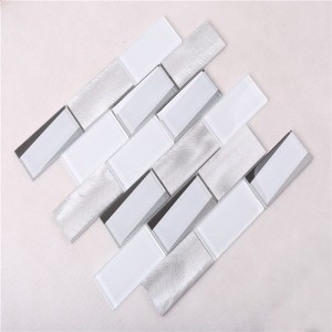 HMB12 New Arrival Super White Glass Metal 12x12 premium mosaikfliser til køkken