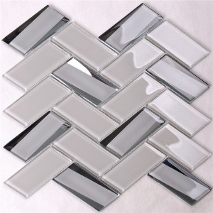 Hærdet sildeben Let beige glas køkken bagpåplasfliser