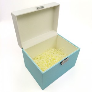 Enkel PU-læder smykkeskab med lås bryllupsgave