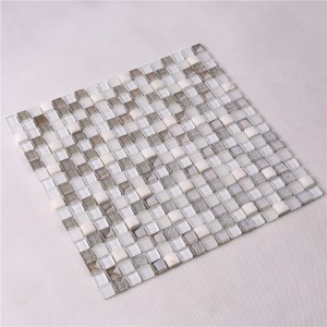 HK61 Hvidblanding Grå Kina Gradientglas Mosaikfliser til stue