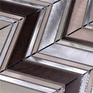 HLC27 Grå aluminiumslegering Blend Glas dekorative fliselister til køkken sprøjt tilbage