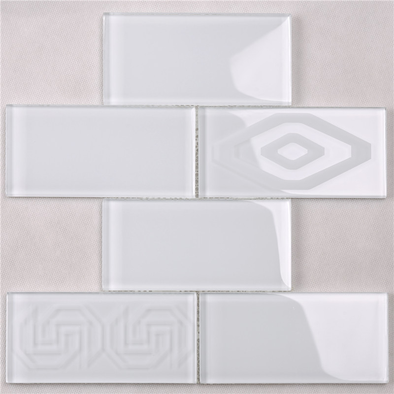 HSP43 nyeste dekorere hvid skridsikker badeværelse Mosaik væg fliser Design