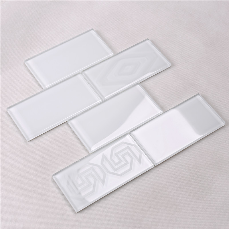 HSP43 nyeste dekorere hvid skridsikker badeværelse Mosaik væg fliser Design