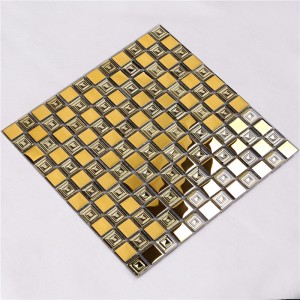 HDT10 Midle East Style Golden Metal ser elektropletteret glas firkantet mosaikfliser