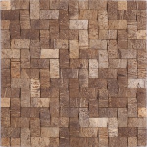 YK03 Natural Square Coconut Shell Mosaic Fliser Træ Ser Mosaic Fliser