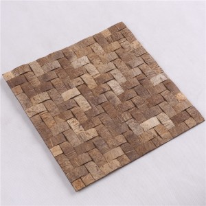 YK03 Natural Square Coconut Shell Mosaic Fliser Træ Ser Mosaic Fliser