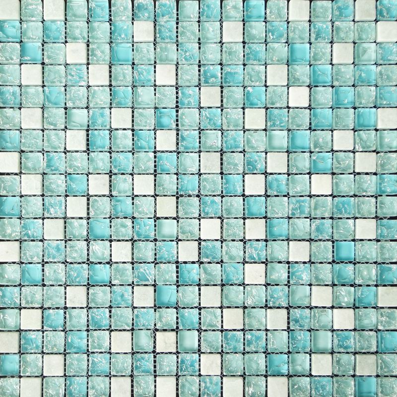 Ren blåis Crackle Havglas Unik brudt mosaik Sauna Spa Badeværelse Fliser Til salg