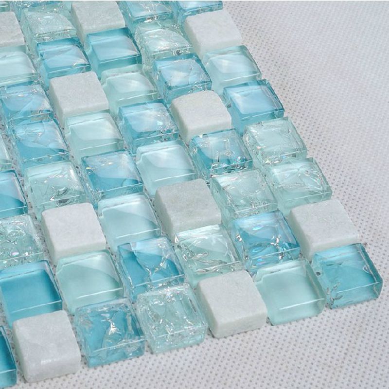 Ren blåis Crackle Havglas Unik brudt mosaik Sauna Spa Badeværelse Fliser Til salg