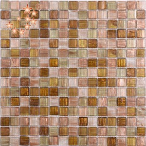 Luksus Rose Gold Iriserende Unikt glas Mosaik Køkken Backsplash Fliser