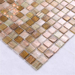Luksus Rose Gold Iriserende Unikt glas Mosaik Køkken Backsplash Fliser