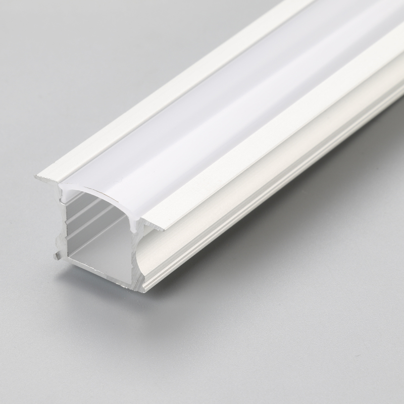 Forsænket lineær LED-aluminiumprofil til LED-strimmelbelysning med fjederklemme