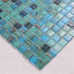 Iriserende Golden Line Glass Mosaic Swimming Pool Fliser Til salg