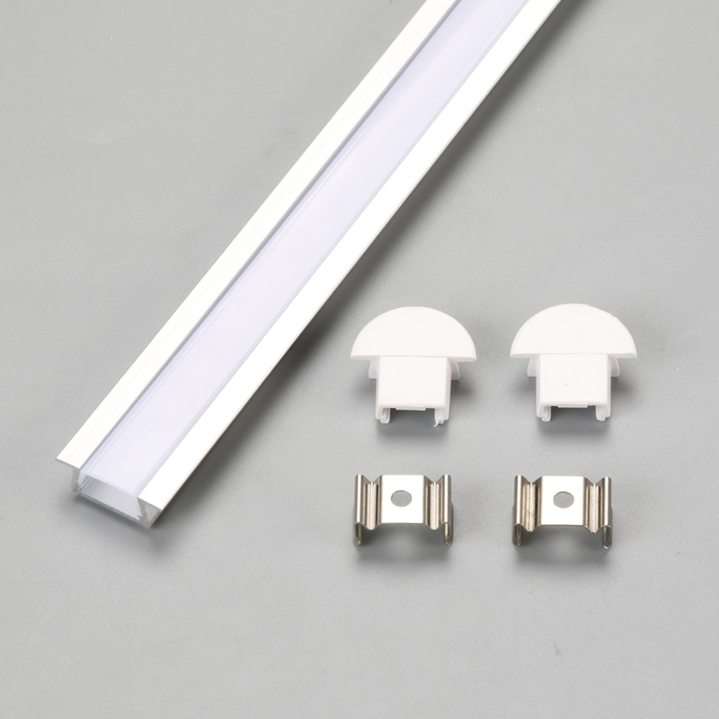 Mælkeafdækning og endehætte aluminiumsprofil til LED lysbjælke