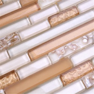 Dubai guldstripe Crystal Glass Wall Mosaic Tile Til Køkken