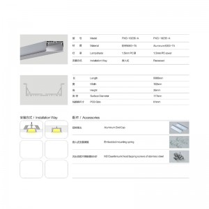 LED-strimmel huser aluminiumsprofilramme med pc-dæksel endestykket