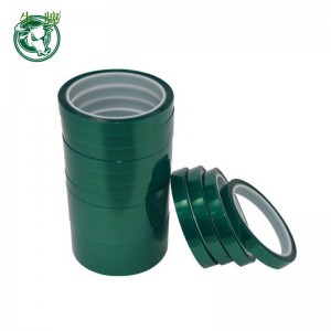 Højtempende selvklæbende PET-grønt bånd med silikone-klæbemiddel til 180 grader Varmebeskyttelse og pulverspraymaling