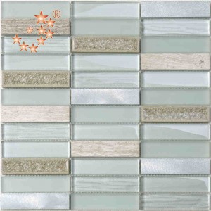 Nyt produkt bølget glasflise boble glasflise Matt glas Blandet metal Keramik Mosaik fliser til køkken sprøjt Tilbage brudte glasfliser arabeske glasfliser