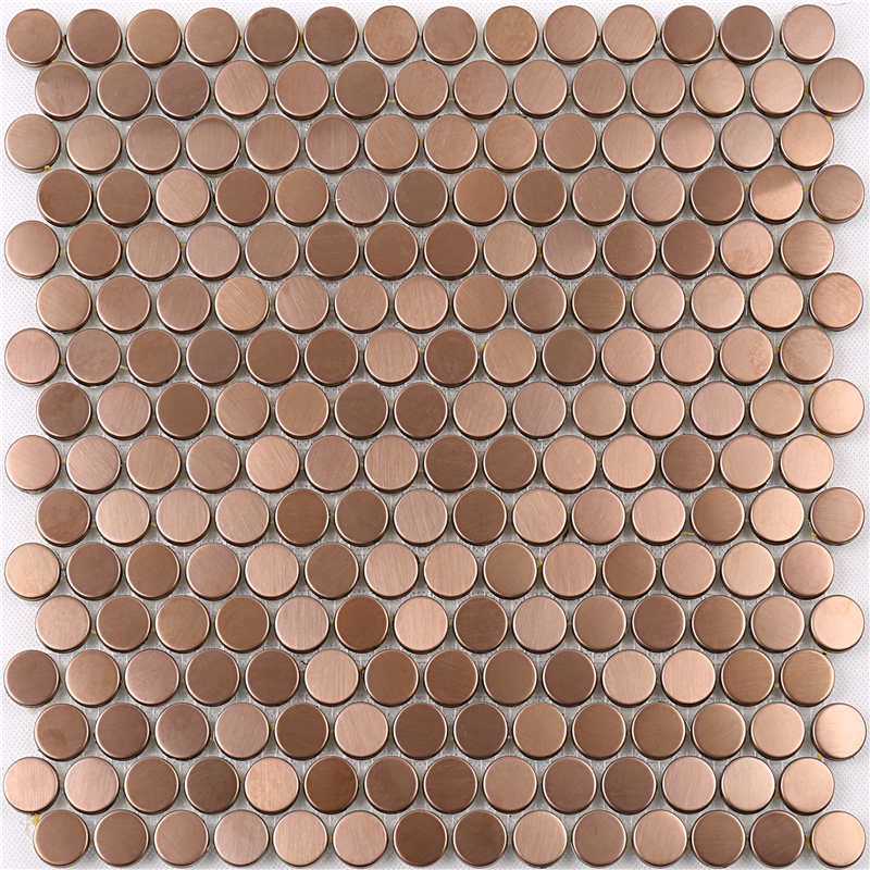 Rose Gold Kobber Metal Penny Round Mosaic Tile Kitchen Backsplash Hotel Stue Vægge Lanka Fliser Pris