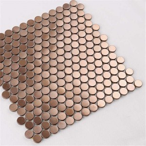 Rose Gold Kobber Metal Penny Round Mosaic Tile Kitchen Backsplash Hotel Stue Vægge Lanka Fliser Pris