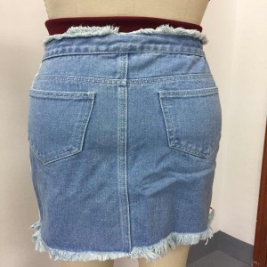 stribe side damer denim nederdel WS322