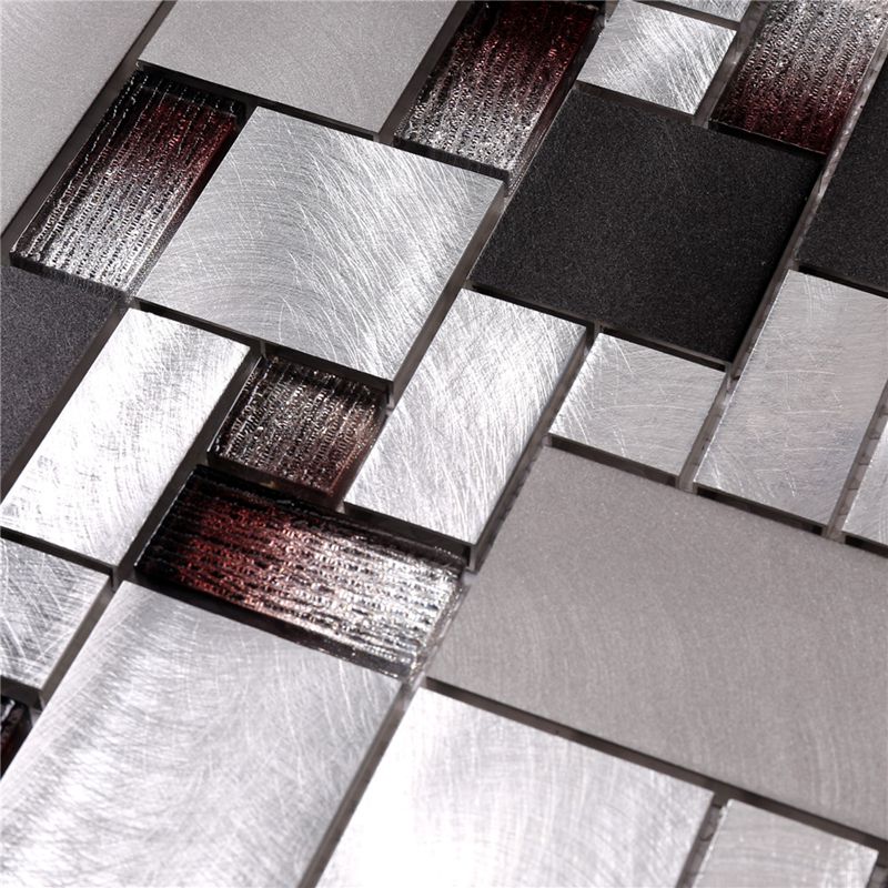 Mosaikfliser i lamineret glasfarve i aluminium